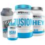 Imagem de Kit Fusion Protein 900g + Whey Foods 900g + BCAA 100g Tangerina + Coqueteleira 600ml  BRNFOODS