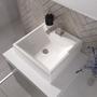 Imagem de Kit gabinete banheiro completo - armário + cuba + espelheira cross 80cm branco/cinza