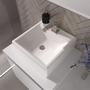 Imagem de Kit gabinete banheiro completo - armário + cuba + espelheira cross 80cm branco inteiro