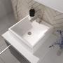 Imagem de Kit gabinete banheiro completo - armário + cuba + espelheira cross 80cm branco/preto
