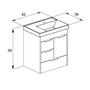 Imagem de Kit Gabinete com 3 Gavetas e 1 Porta 50x36 Lavatório Integrado Net