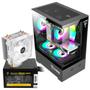 Imagem de Kit Gabinete Gamer Mid Tower Suporta Water Cooler Com Vidro Temperado +  Fonte Atom 400W ATX Bivolt + Cooler de Processador Tdp 130W White