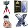 Imagem de Kit Galaxy S21 FE Tripé Flex + Flash Ring + Capa Anti Impacto + Película 3D - Armyshield