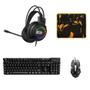 Imagem de Kit Gamer BRX CB-G059, Teclado RGB, USB 2.0 + Mouse RGB, DPI 1200 + Headset Gamer + Mouse Pad 250x210x2mm, Preto - CB-G059