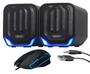 Imagem de Kit Gamer Caixa de Som Multimidia 12W RMS e Mouse Gamer Ergonômico 6 Botões 4800 Dpi Led RGB