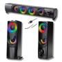 Imagem de Kit Gamer Caixa de Som Torre/Soundbar 12W RMS Led RGB e Mouse Ergonimico 7 Botões 7200 DPI Design Colmeia Led Rainbow