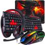 Imagem de Kit Gamer Com Teclado + Headset c/ Microfone + Mouse Led em 7 Cores