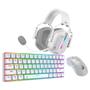 Imagem de Kit Gamer Full Set 03 Rise Mode Brown, Teclado Mecânico GM1 White RGB, Mouse G1 Pro White 12000 DPI e Headset G1 SE, Branco - RM-GFS03-WBRO