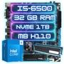 Imagem de Kit Gamer Intel I5-6500 + Ddr4 32gb + Nvme 1tb + Mb H110