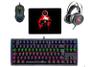 Imagem de KIT Gamer Led Teclado Mecânico Rainbow  + Mouse 7 Botões 4800 DPI + Fone Headset Led  + Mouse Pad