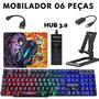 Imagem de Kit Gamer Mobilador Teclado Mouse P/ Celular Free Fire Cod Hub 3.0/ 06 peças/ Tipo C ou V8