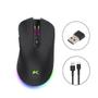 Imagem de Kit Gamer Mouse Sem Fio Teclado Semi Mecanico E Mousepad Rgb