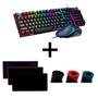 Imagem de Kit gamer mouse teclado semi mecânico rainbow rgb + mousepad