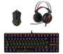Imagem de KIT Gamer REDRADON - Teclado Mecânico Daksa Led Rainbow + Mouse Memeanlion RGB 10.000 DPI + Fone Headset 7.1