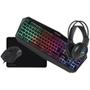 Imagem de Kit Gamer RGB Teclado Membrana Mouse Óptico Headset Mousepad
