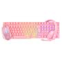 Imagem de Kit Gamer Rosa LED RGB Teclado Mouse Headset Evolut EG53