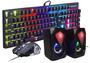 Imagem de Kit Gamer Teclado Mecanico Anti Ghosting, Mouse Ergonomico 6 botões e Caixa de Som multimidia Iluminação LED RGB Pc Notebook Console