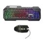 Imagem de Kit gaming teclado metal com mouse led rgb abnt2 bk-g800