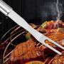 Imagem de Kit garfo longo trinchante e espátula vazada churrasco grelha carne lanche utensilio cozinha fritura