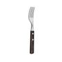 Imagem de Kit Garfos de Mesa Polywood Castanho 12 Peças em Aço Inox Churrasco Cozinha Tramontina