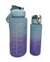 Imagem de Kit Garrafa 2 L + 700 Ml Squeeze Colorida Com Frases