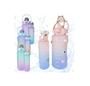 Imagem de Kit Garrafa 2 L + 700 Ml Squeeze Colorida Com Frases