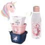 Imagem de Kit Garrafa 530ml + conjunto 3 potes Conect Unicórnio Plasutil