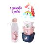 Imagem de Kit Garrafa 530ml + conjunto 3 potes Conect Unicórnio Plasutil