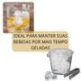 Imagem de Kit Garrafa 660ml Squeeze Rosa com Alca e Canudo + 10 Cubos Gelo Reutilizavel Artificial Mor