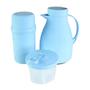 Imagem de Kit Garrafa Paris 500ml Garrafa Fano 250ml e Pote Dosador 300ml Unibaby Azul