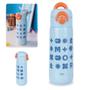Imagem de Kit Garrafa Termica 480ml Azul em Inox com Alca + Pote de Silicone Retratil com Garfo 700ml Mini Bento Ntk Mor