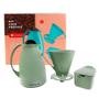 Imagem de Kit Garrafa Termica Café Prático com Açucareiro com Colher e Suporte para Filtro cor Verde