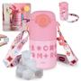 Imagem de Kit Garrafa Termica Kids Rosa 500ml Aco Inox Alca e Canudo Silicone + 10 Cubos Gelo Reutilizavel Artificial Mor