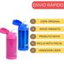 Imagem de Kit Garrafa Térmica Thermos Infantil Inox 355Ml Canudo Alça