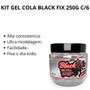 Imagem de Kit Gel Cola Black Fix 250G C/6