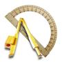 Imagem de Kit Geométrico do Professor Com 1 Transferidor Em MDF 180 Graus e 1 Compasso Para Quandro Branco 40 cm Souza ou SB