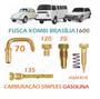 Imagem de Kit Giclagem Gicle Carburador Simples Fusca Kombi Brasília 1600 Gasolina 30 Pic