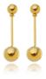 Imagem de Kit Giovanna - Colar Bola Lisa G + Brinco Haste + Fake Piercing Ouro 18k