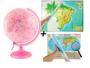 Imagem de KIT Globo Pinkzoo LED com Figuras de Animais Mapa Brasil Físico Mapa Mundi Físico Lupa75mm