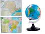 Imagem de Kit Globo Terrestre 21cm Profissional + Mapa do Estado de SP + Mapa do Brasil 120x90cm Atualizado Escolar
