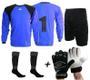 Imagem de Kit Goleiro 4 x 1 Bermuda azul Infantil - Lince