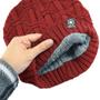 Imagem de Kit Gorro E Cachecol Frio Outono Inverno Estilo Gola -