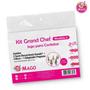 Imagem de Kit Grand Chef Modelo 2 Jogo de Confeiteiro 4 Bicos  + 1 Adaptador + 2 Sacos Grandes Mago - 7 Peças