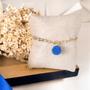 Imagem de Kit gravata mais pulseira para padrinhos de casamento azul royal gravata tecido trabalhado e pulseira madrinha folhada