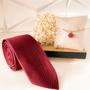 Imagem de Kit gravata mais pulseira para padrinhos de casamento marsala  gravata tecido trabalhado e pulseira madrinha folhada