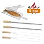 Imagem de Kit Grelha + 4 Espetos simples e Duplo aluminio Churrasco