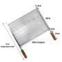 Imagem de Kit Grelha Moeda Inox 60x36 Para Churrasco Cabo Madeira com 