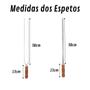 Imagem de Kit Grelha Moeda Inox 60x36 Para Churrasco Cabo Madeira com 