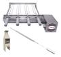 Imagem de Kit Grill Inox Gira 4 Espetos Churrasqueira Pré Moldada 55cm