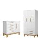 Imagem de Kit Guarda Roupa 3 Portas Infantil com Cômoda Sapateira Encantado Q01 Branco Clique Chique